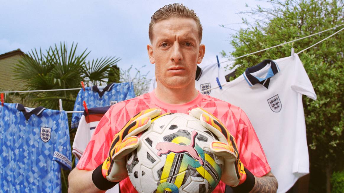 Jordan Pickford in Sports Direct's Euro's Campaign.