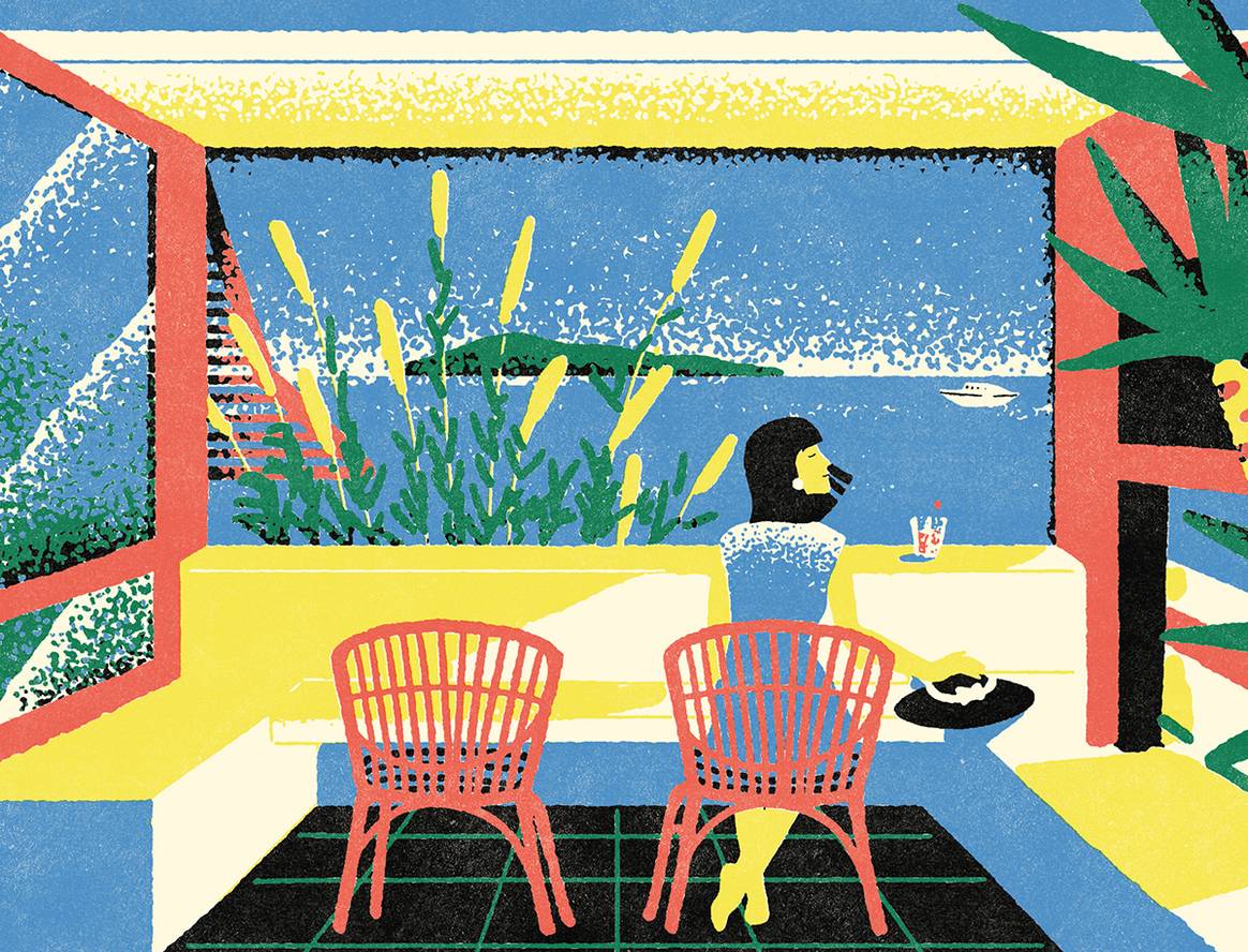 Ilustración de la guía de Ibiza de la colección “City Guide Resorts” de Louis Vuitton de Verano 2025.