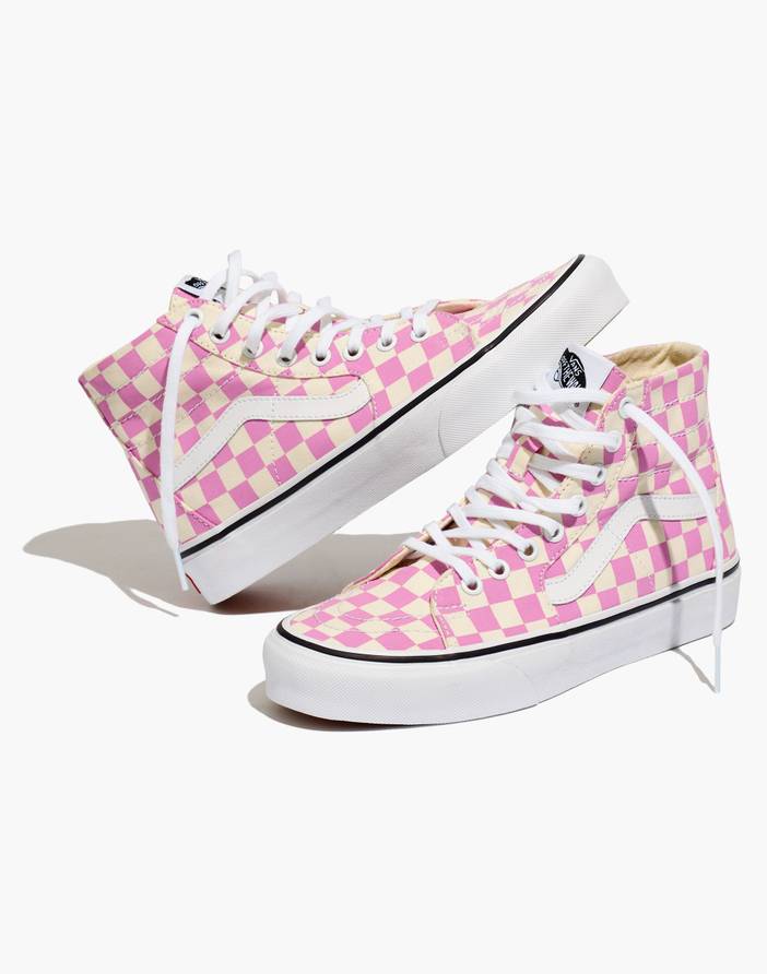 Vans® Unisex SK8-Hi High-Top Sneakers in Pink Checkerboard Canvas | Madewell