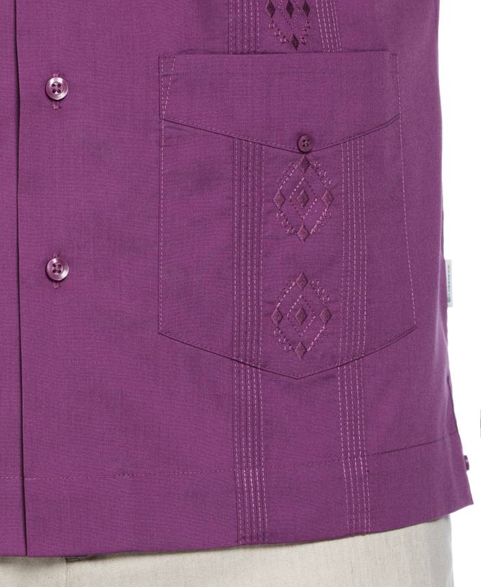 Men's Embroidered Camp Collar Guayabera Short Sleeve Shirt | Cubavera