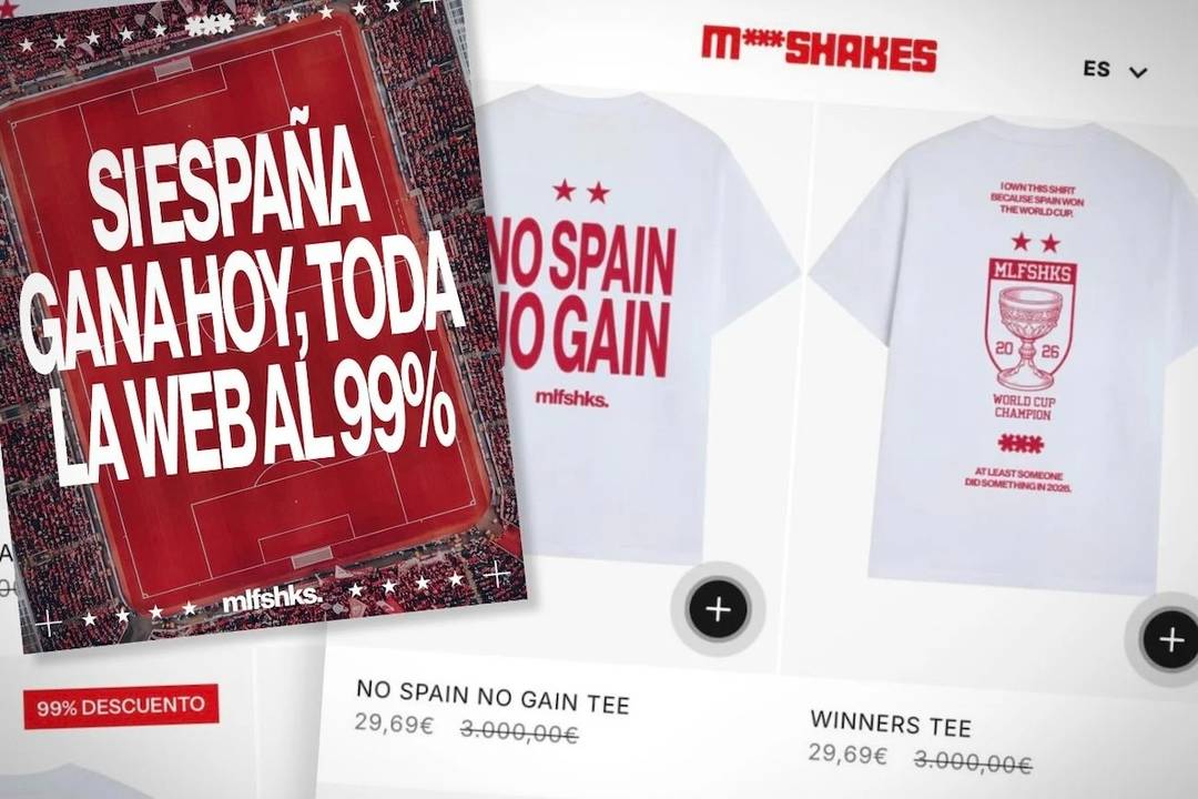 Imágenes de la campaña de Milf Shakes para la promoción de su cápsula conmemorativa por la victoria de España como ganadora de la Copa Mundial de la Fifa de 2026.