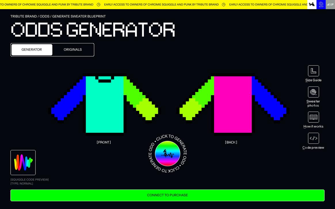 Der Generator des Pullovers. Foto: Tribute Brand