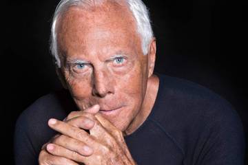 Giorgio Armani sfila a Milano, a Palazzo Orsini, il 17 giugno