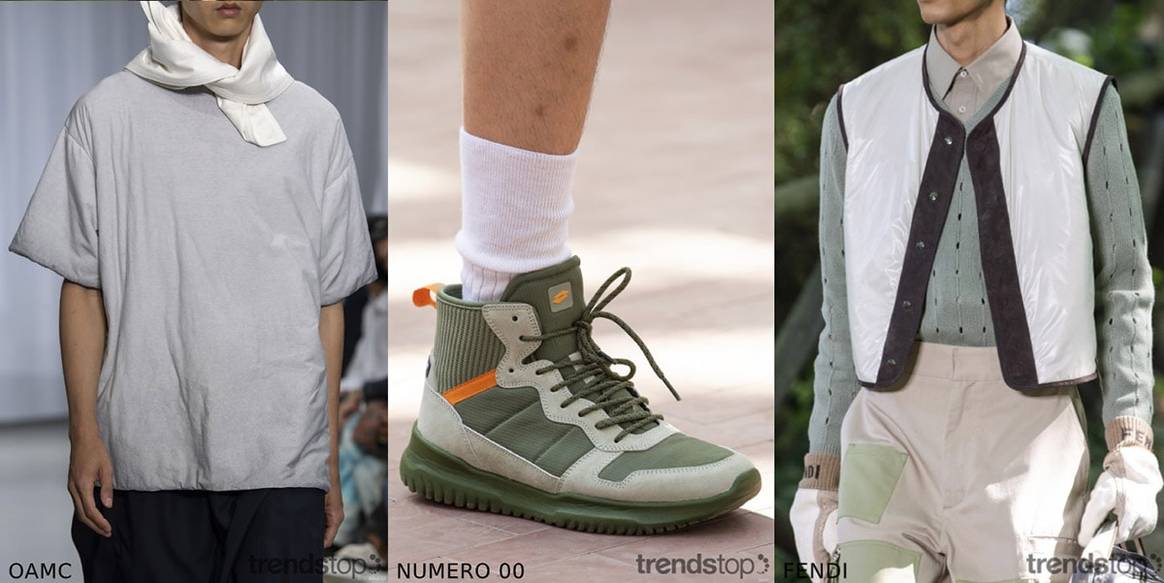 Imágenes cortesía de Trendstop, de izquierda a derecha: OAMC,
Numero 00, Fendi, todas de la temporada primavera verano 2020