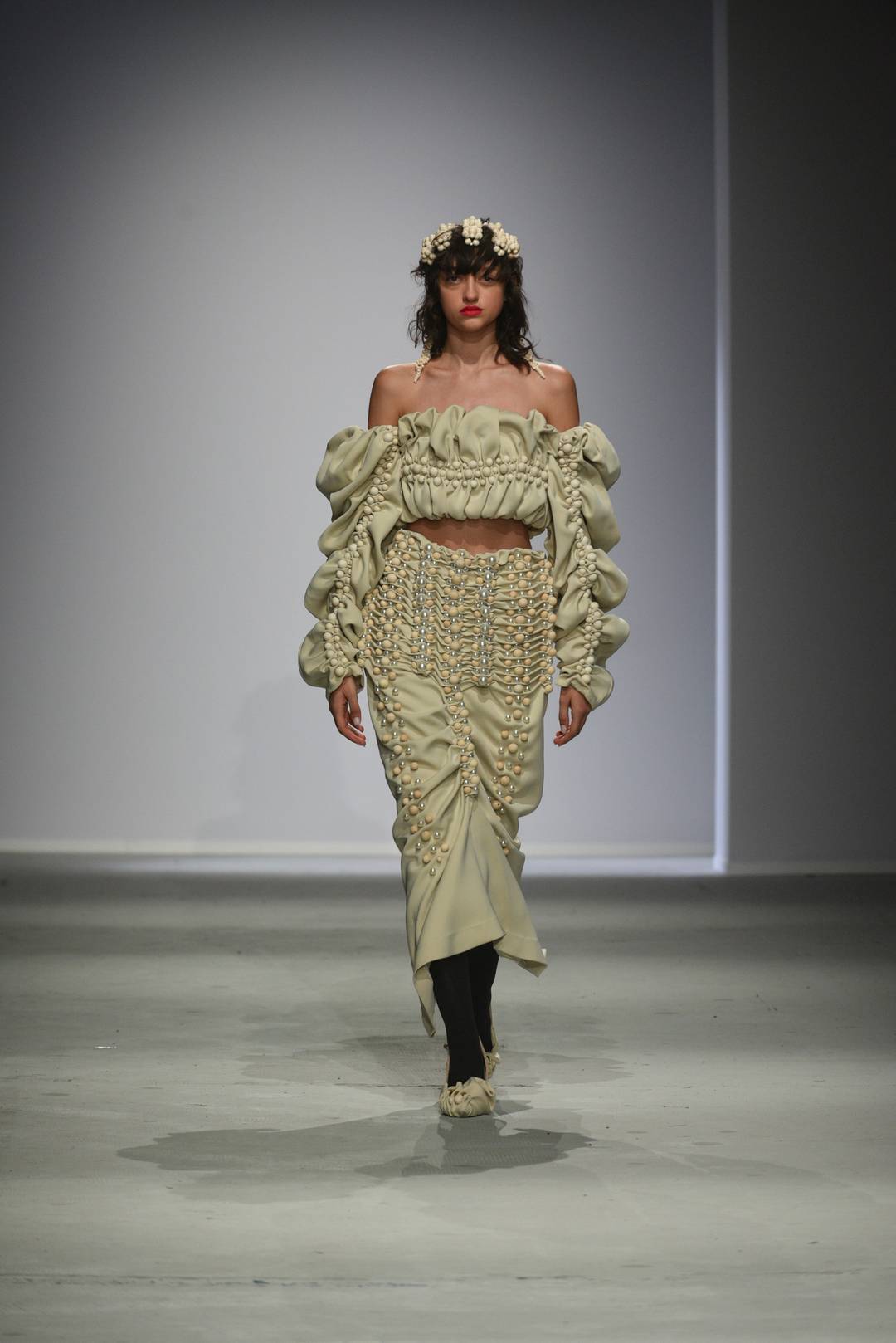 A look from Jack Zhan's collection at Istituto Marangoni Milan Best Of Fashion Show 2024.