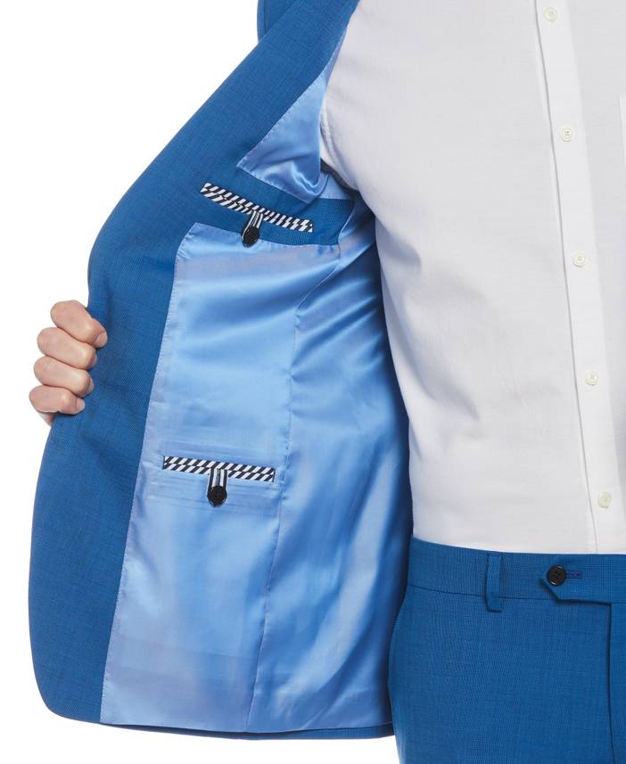 Men's Blue Textured Wool Blend Two Piece Suit | Original Penguin