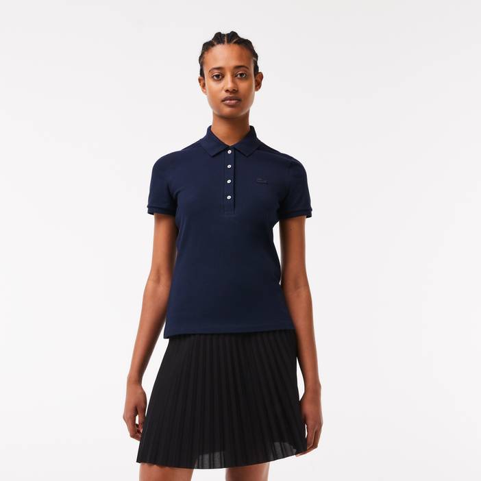 Slim Fit Damen Lacoste Poloshirt aus Stretch-Baumwoll-Piqué | Lacoste