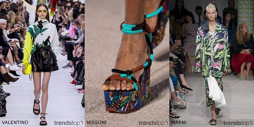Imágenes cortesía de Trendstop, de izquierda a derecha:
Valentino, Missoni, Marni, todas de la temporada Primavera Verano 2020.