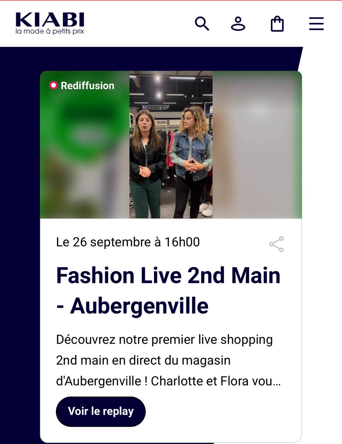 Kiabi lance un live shopping dédié à la seconde main