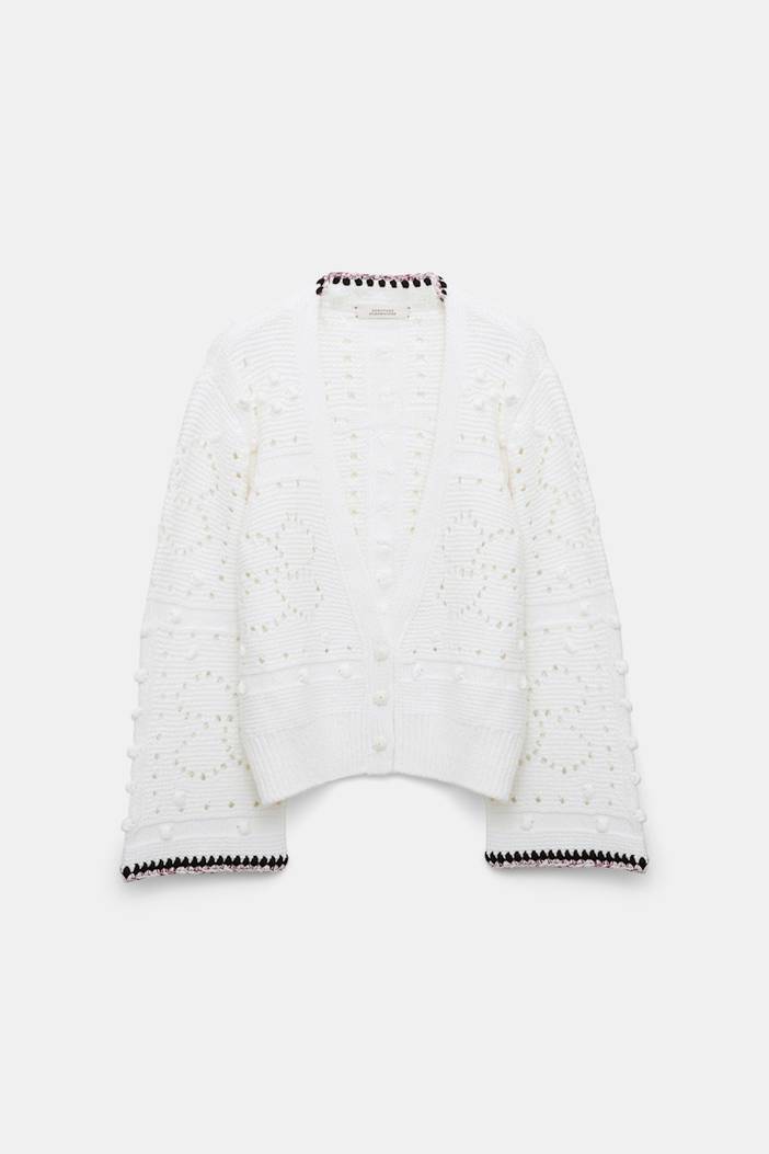 V-neck cardigan with crochet trim | dorothee schumacher