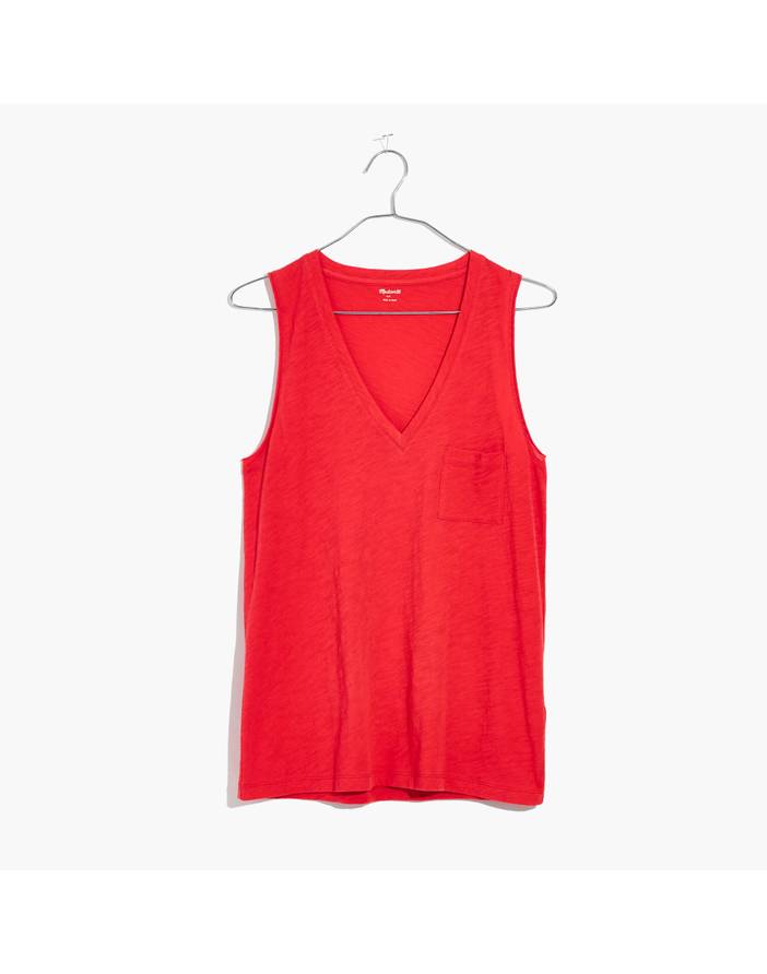 Whisper Cotton V-Neck Pocket Tank | Madewell