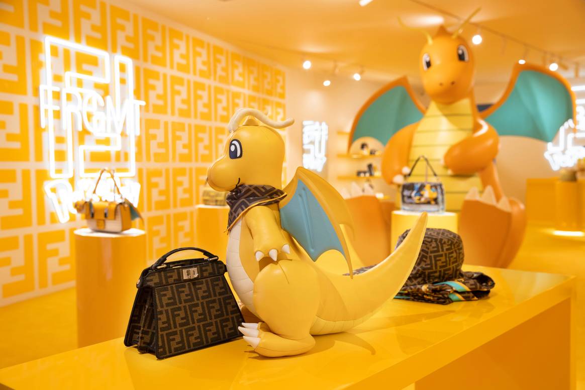 Fendi präsentiert einen Pop-up sowie eine Kollektion in Zusammenarbeit mit Pokémon und Fragment. Bild: Fendi