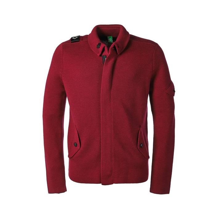 Zip Through Military Cardigan-Claret | MA.STRUM 