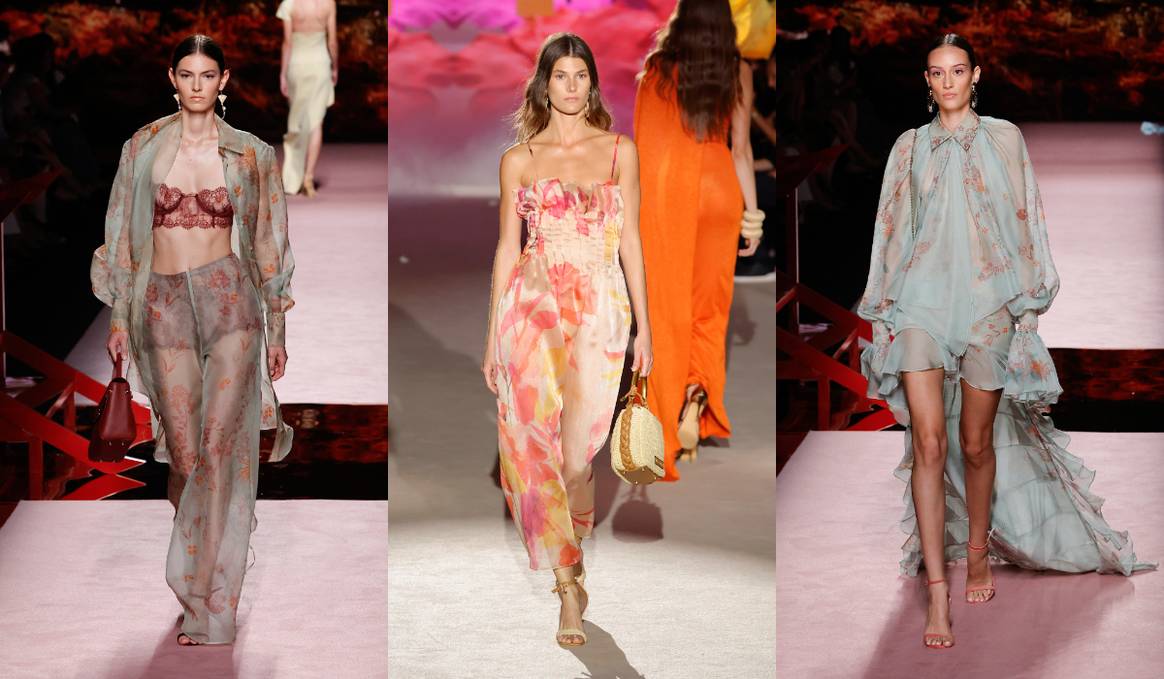 De izq. a dch. Isabel Sanchis, Lola Casademunt by Maite e Isabel Sanchis SS26 en MBFW Madrid