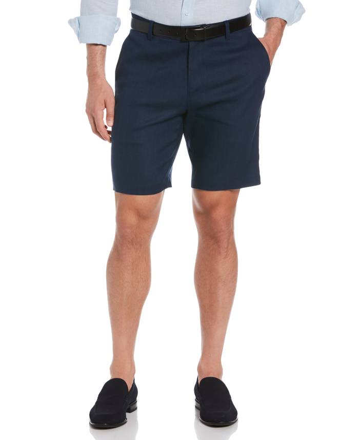 Men's Linen Blend Stretch Flat-Front Shorts | Cubavera