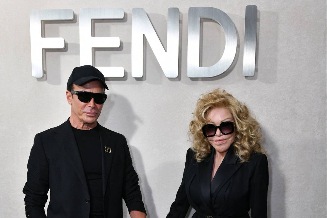 Lloyd Klein and Jocelyn Wildenstein attend the FENDI 25th Anniversary of the Baguette at Hammerstein Ballroom on September 09, 2022 in New York City.