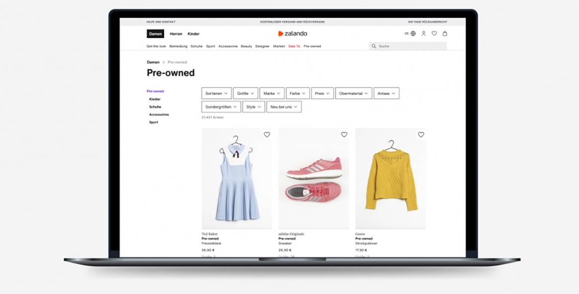 Zalando lanza su nuevo servicio de prendas de segunda mano