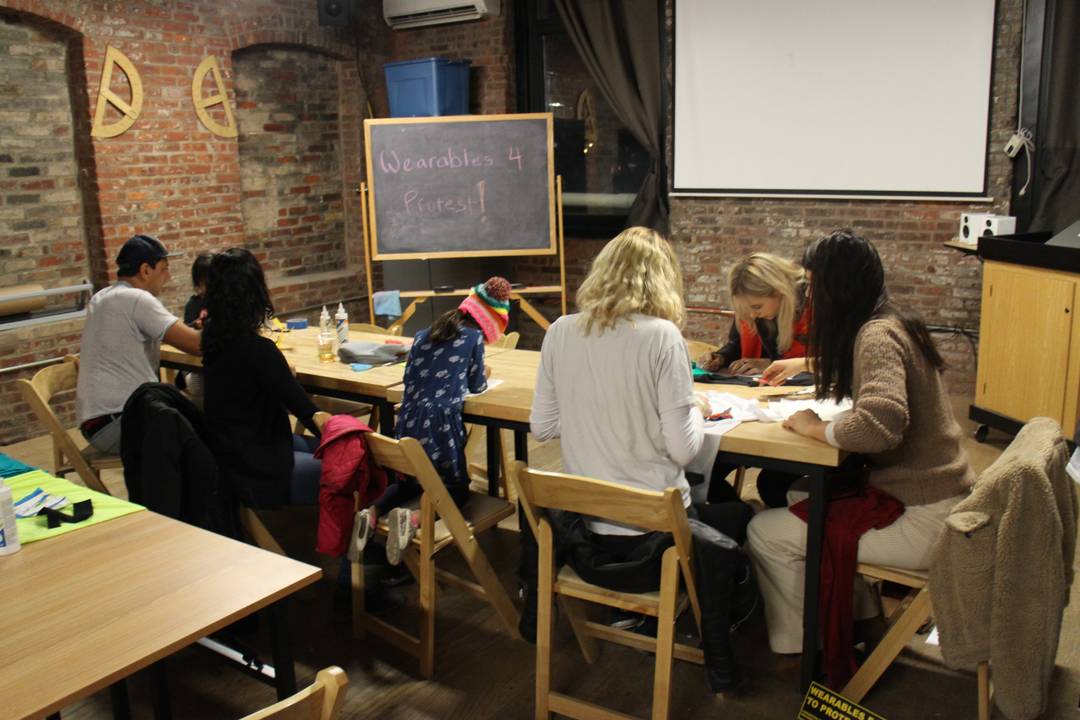 2018. Workshop from the series “Wearables for/by Protest” at Pioneer Works, New York.