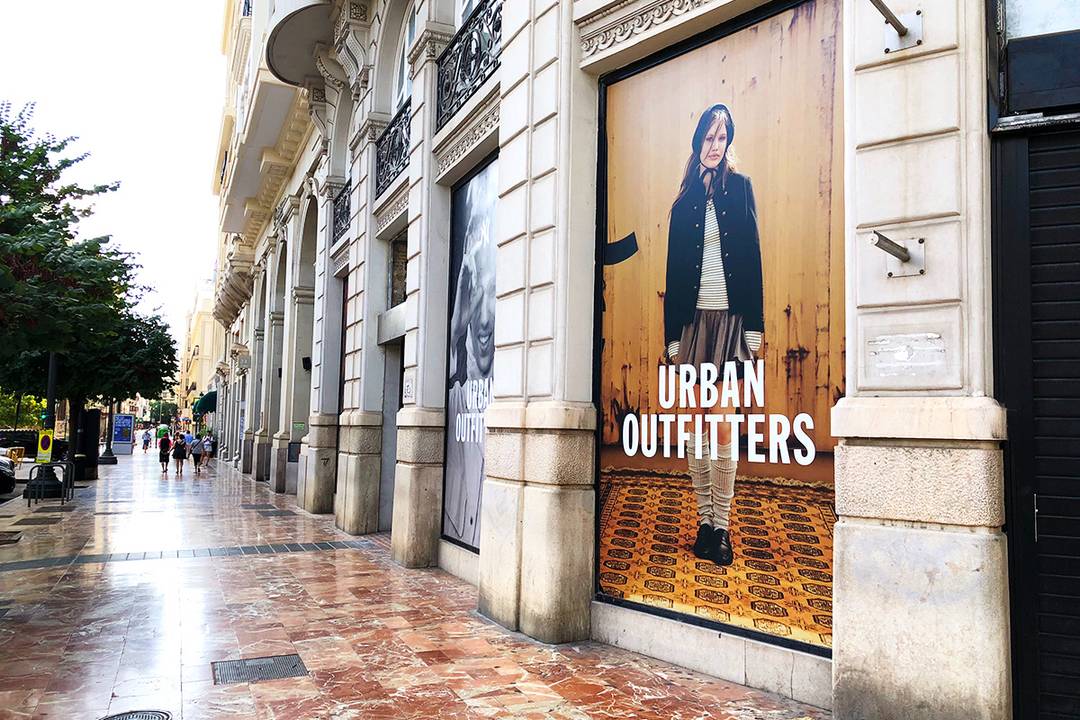 Urban Outfitters store in Valencia's City Hall Square, Spain