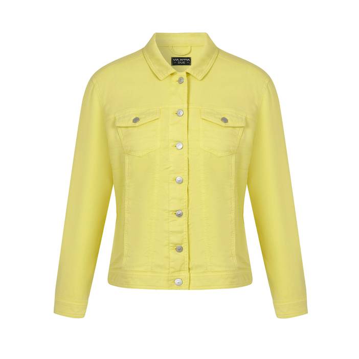 Farbige Jeansjacke mit modischem Crash-Effekt | VIA APPIA DUE