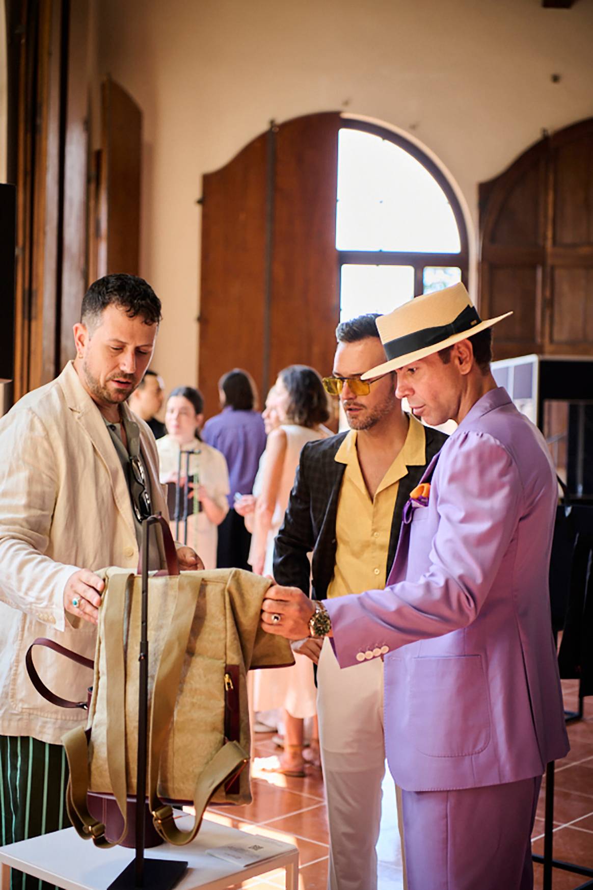Instalación de marcas españolas durante el evento “Spain Fashion Breakfast” organizado por el ICEX en Pitti Uomo el 18 de junio de 2025.