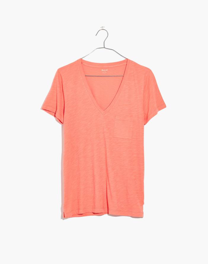 Whisper Cotton V-Neck Pocket Tee | Madewell