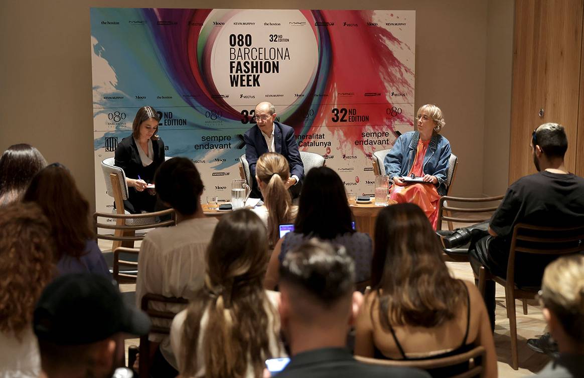 Rueda de prensa de presentación de la 32ª edición de 080 Barcelona Fashion, el 11 de octubre de 2023 en Barcelona (España).