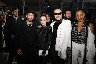 Olivier Rousteing sends love to Ukraine during Paris Fashion Week show