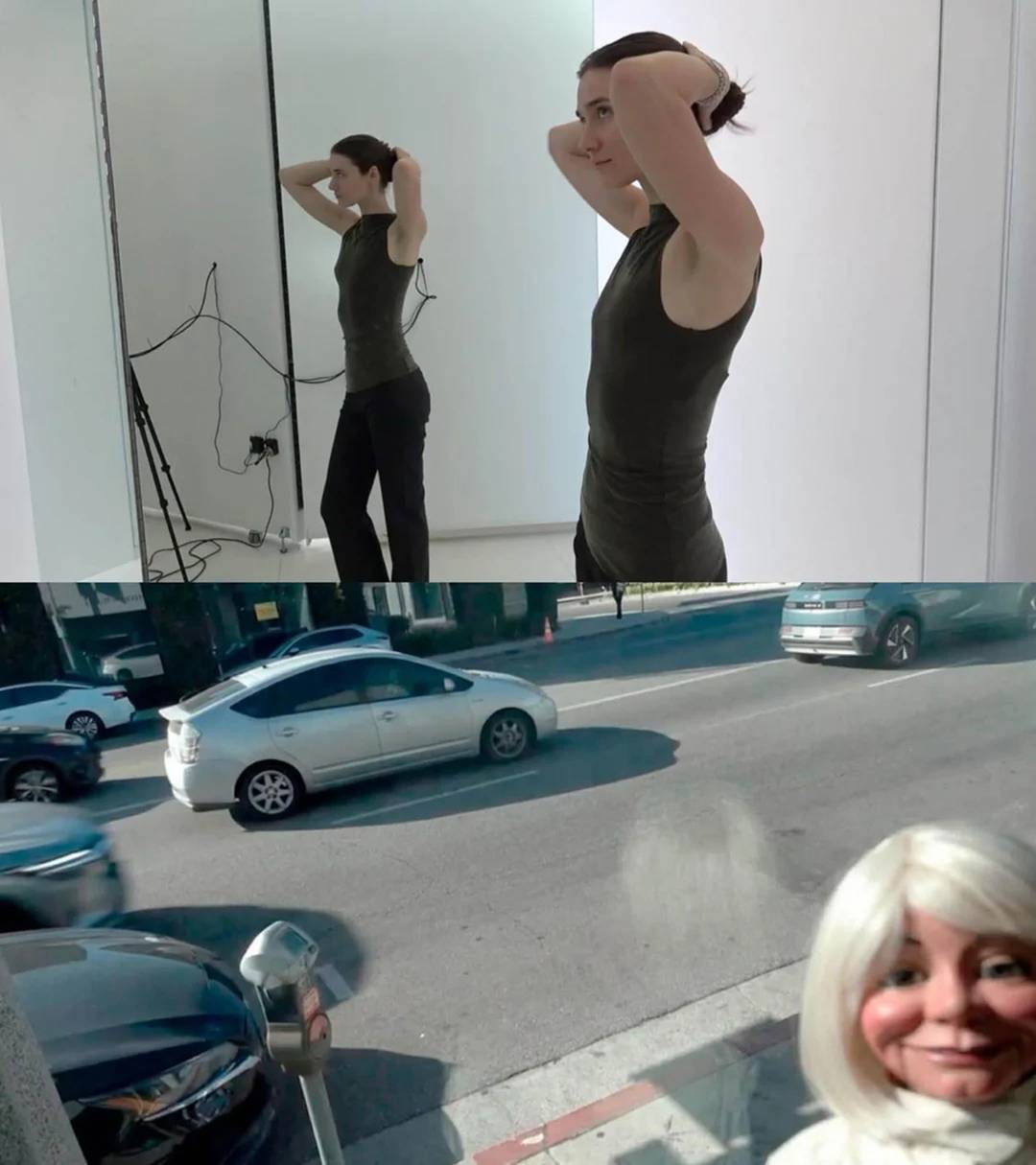 Installazione artistica “Retail Theatre” di Carlota Guerrero nel negozio Paloma Wool di Los Angeles (Stati Uniti).