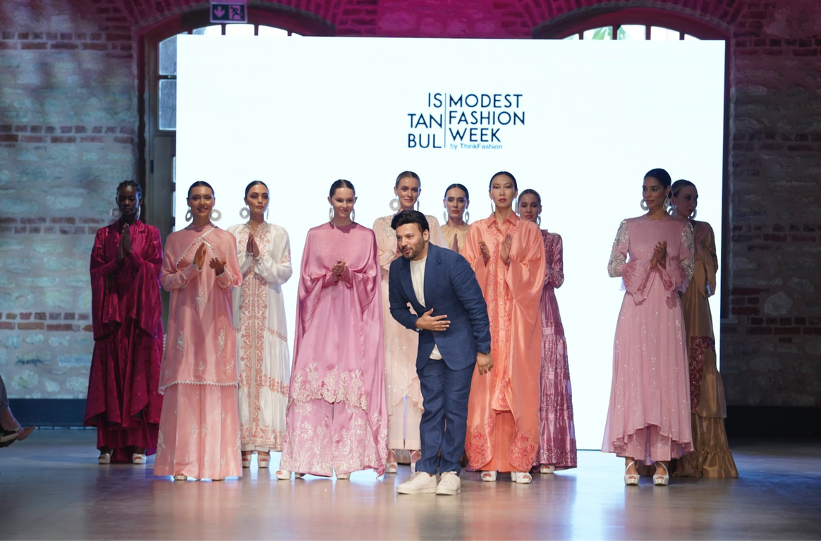 Designer Ahsan Nazir from Pakistan at Istanbul Modest Fashion Week.