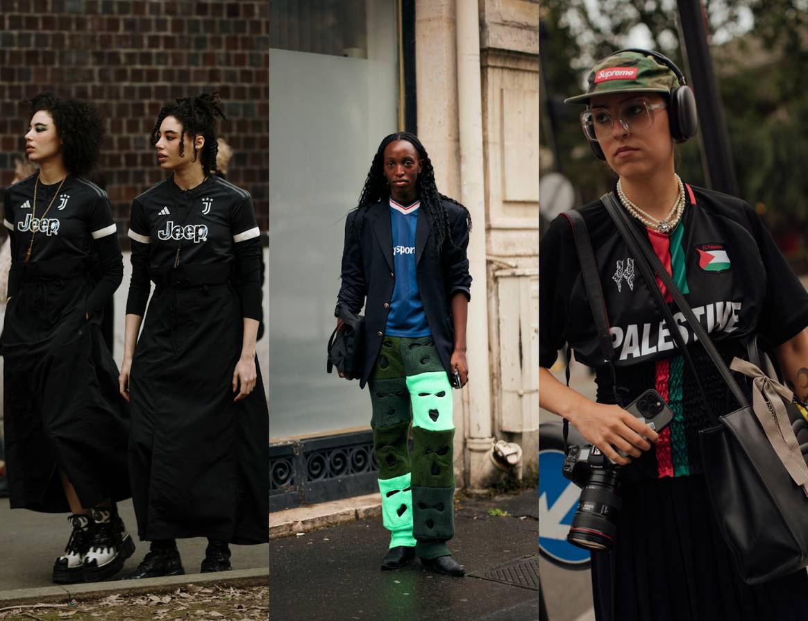 Football shirts in street style.