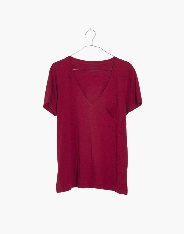 Whisper Cotton V-Neck Pocket Tee | Madewell