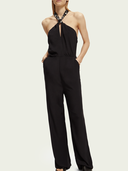 Jumpsuit met halternek van lint | Scotch & Soda