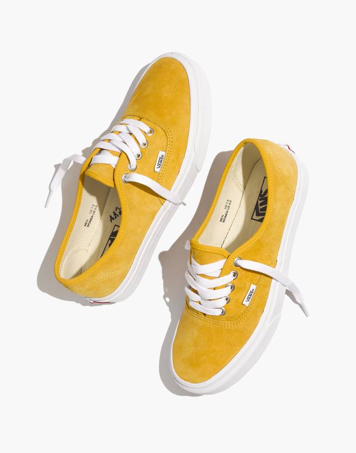 Vans® Unisex Authentic Lace-Up Sneakers in Mango Suede | Madewell