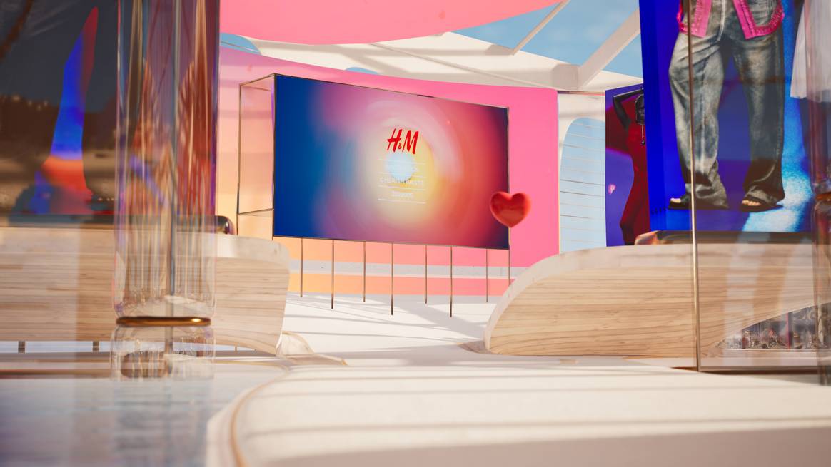 Networking-Bereich mit Displays | Bild: H&M
