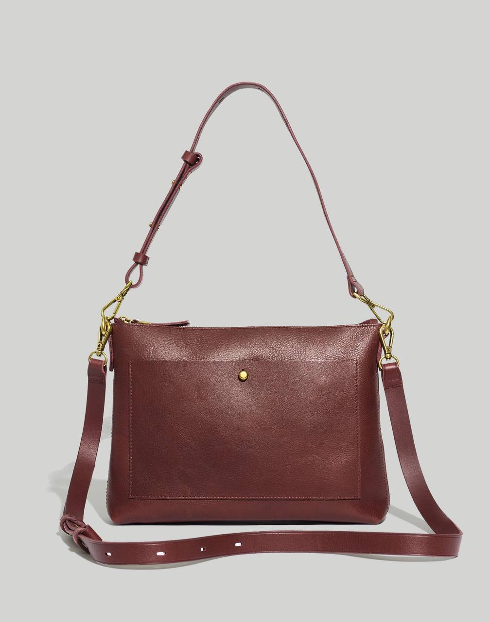 Madewell Essex Leather Messenger Bag Crossbody Satchel 2024 Academia Burgundy Brown