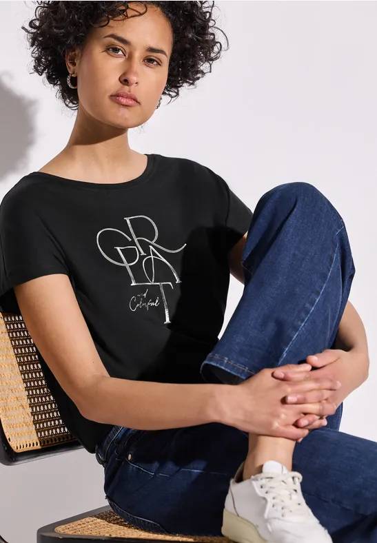 T-shirt avec texte sur film | Street One