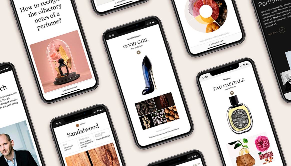 Photo Credits: Front-end de WikiParfum, la nueva plataforma de divulgación y solución inmersiva de Puig para el sector de la perfumería. Fotografía de cortesía.