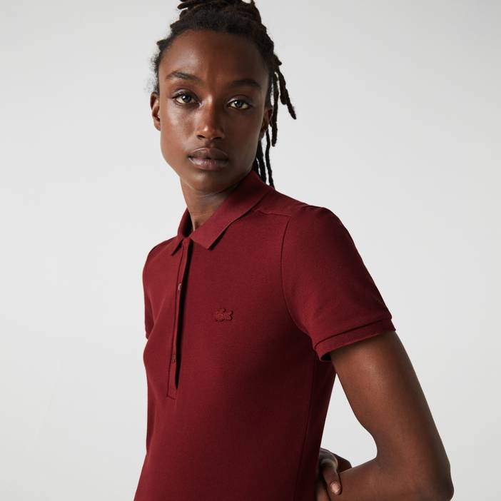 Slim Fit Damen Lacoste Poloshirt aus Stretch-Baumwoll-Piqué | Lacoste