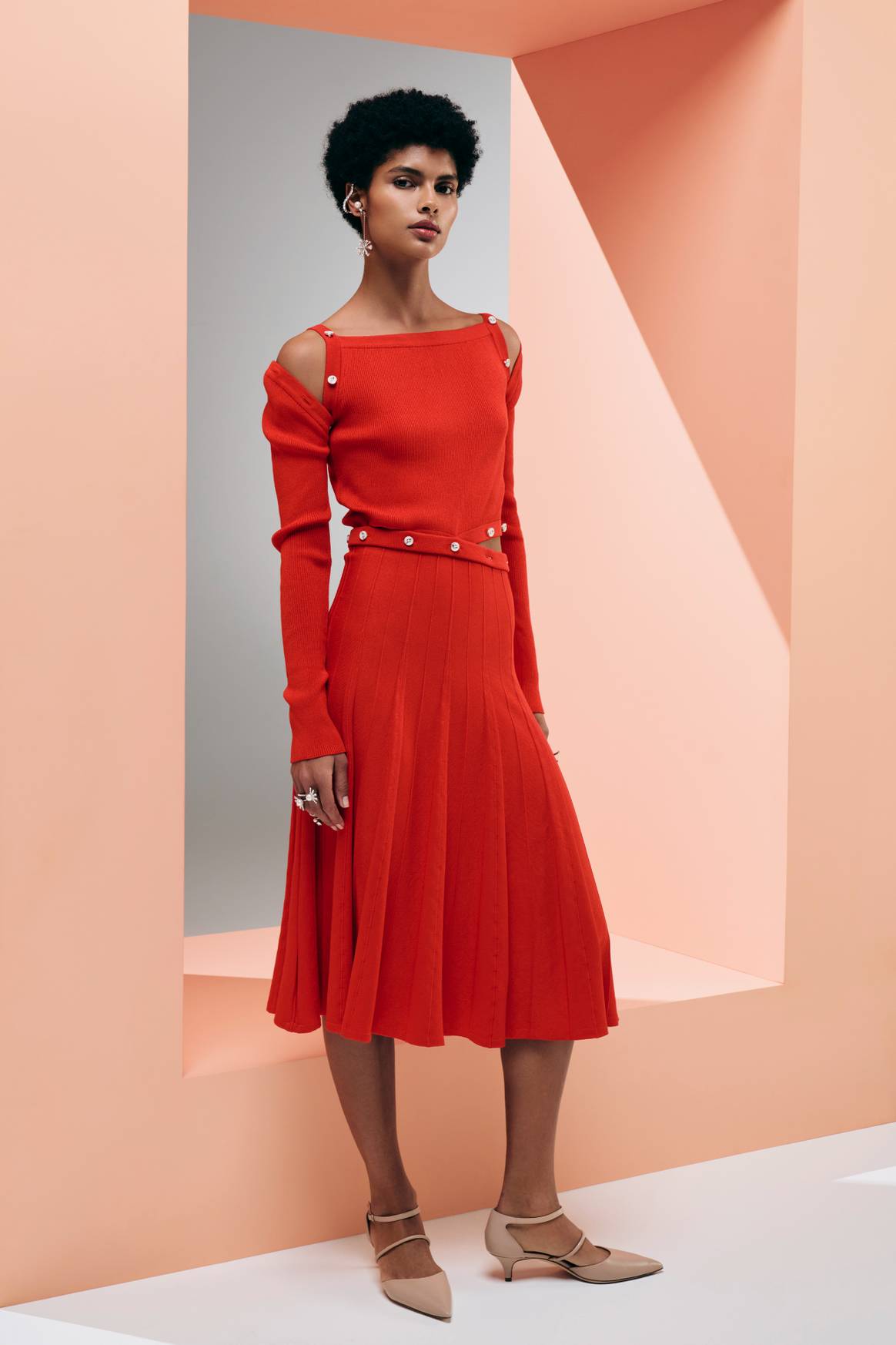 Adeam Resort 24 red sweater knit set