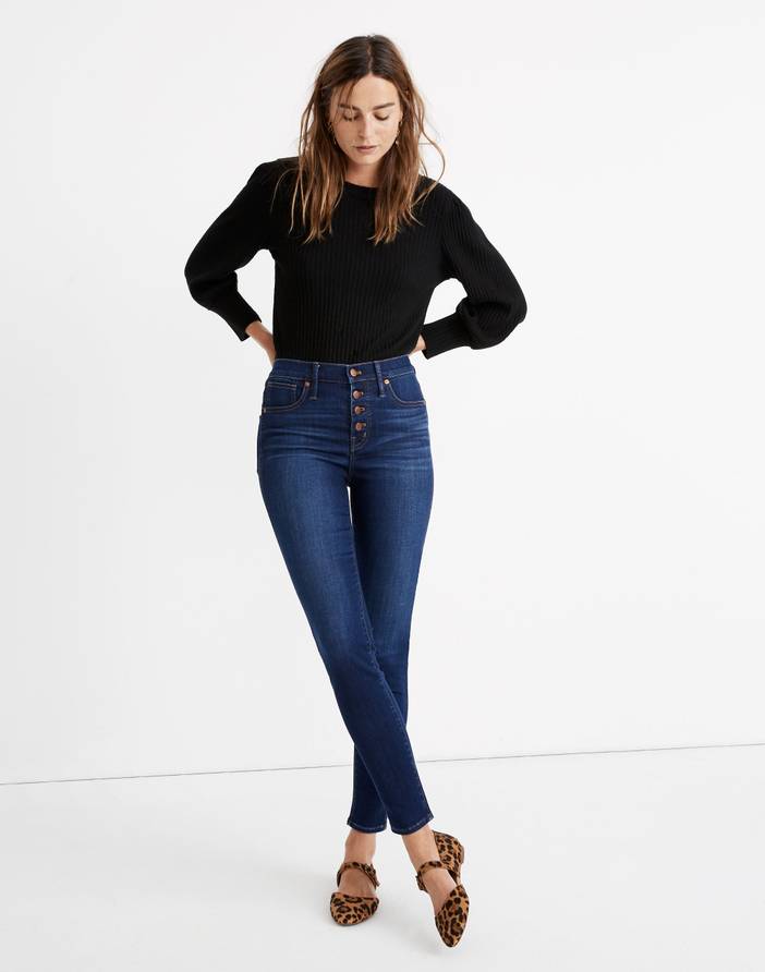 Petite 9" Mid-Rise Skinny Jeans in Julie Wash: Button-Front TENCEL™ Denim Edition | Madewell