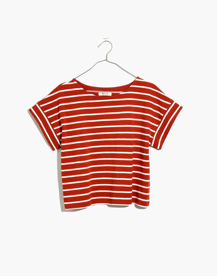 Boxy-Crop Tee in Stripe | Madewell