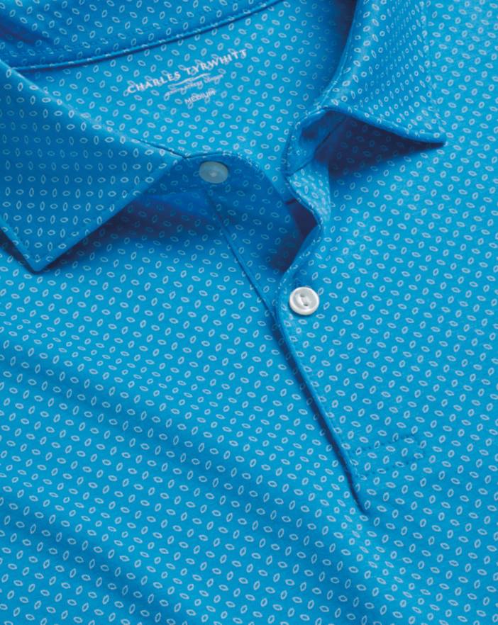 Men's Charles Tyrwhitt Performance Geo Print Polo Shirt | Charles Tyrwhitt