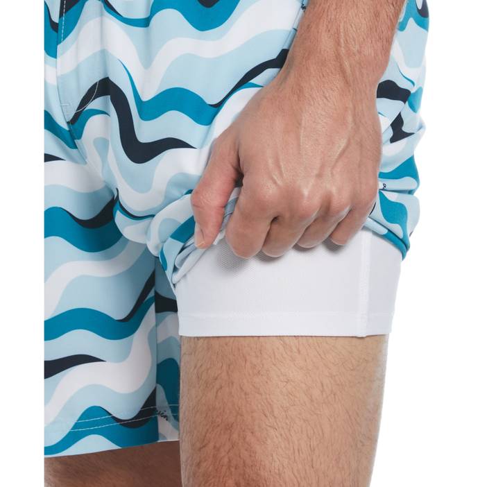 Men's Wave Print Swim Shorts | Original Penguin