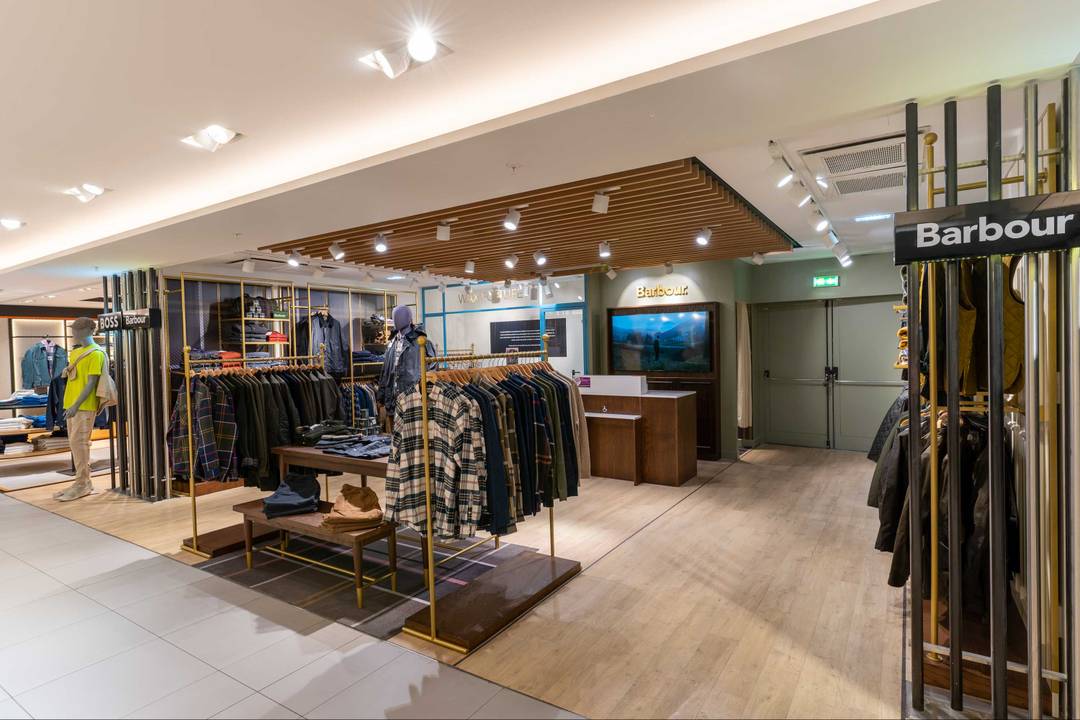 Barbour shop-in-shop in Galeries Lafayette.