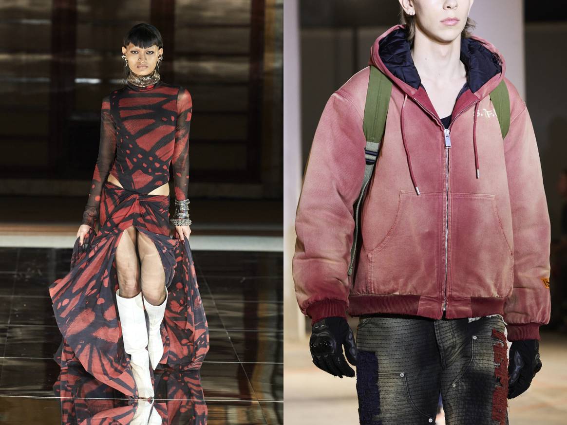 Powdery red at Prabal Gurung and Heron Preston during New York Fashion Week FW23. Image: Launchmetrics Spotlight