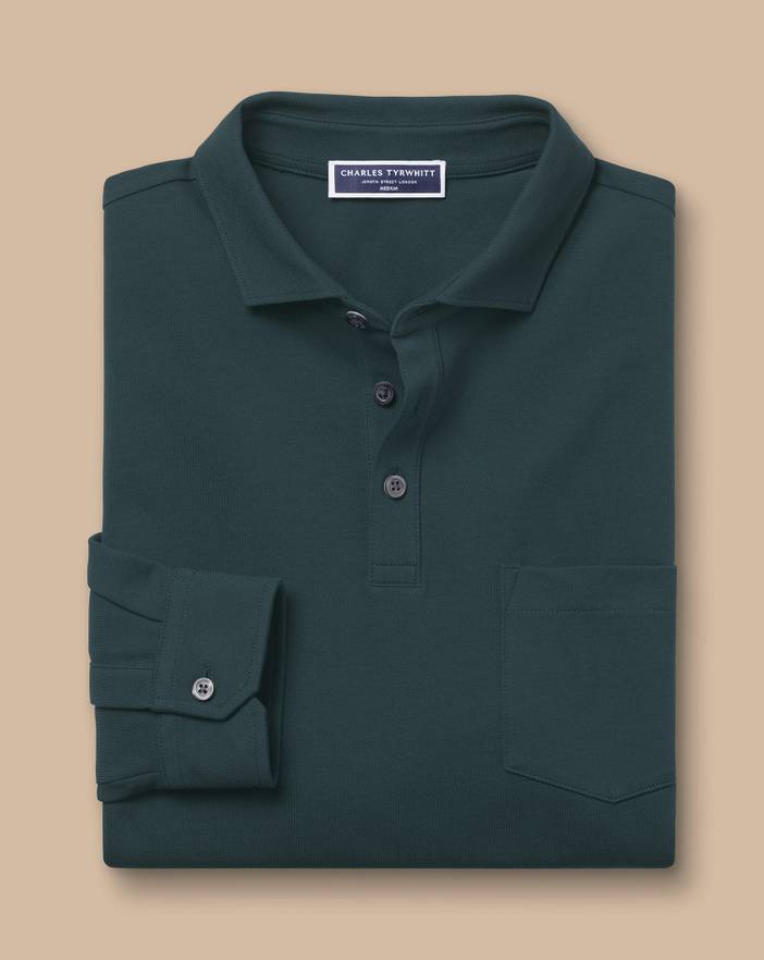Men's Charles Tyrwhitt Long Sleeve Pique Polo Shirt | Charles Tyrwhitt