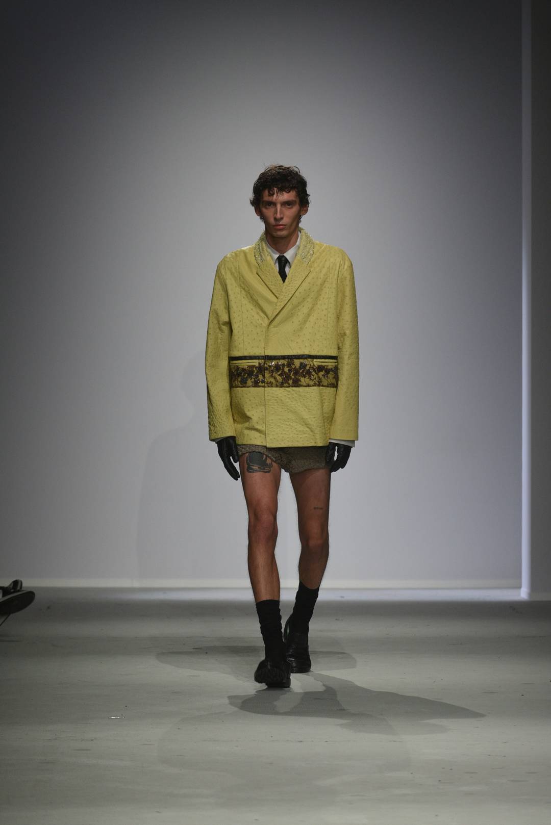 A look from Cesare Garbin's winning collection at Istituto Marangoni Milan Best Of Fashion Show 2024.