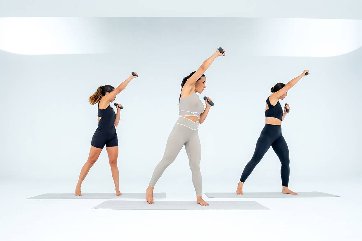 Simulación de una sesión deportiva de las jornadas “Oysho Community Days Madrid”, programadas para el 13 y 14 de septiembre de 2025 en Madrid (España).