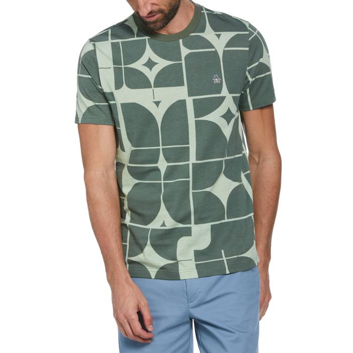 Men's Geometric Print Fashion Short Sleeves T-Shirt | Original Penguin
